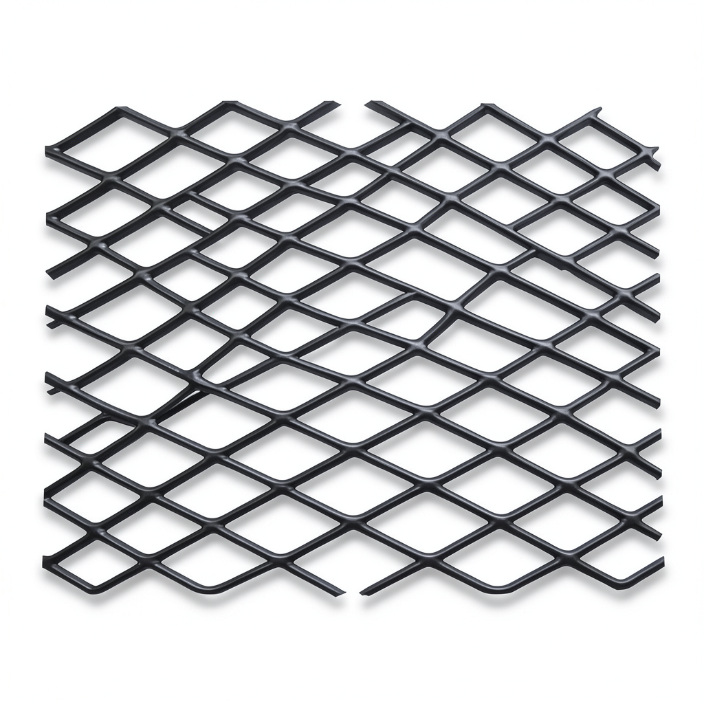 Hot Rolled Black Steel Expanded Metal Mesh Khaleeji 1.7 mm Thick 2.44m Width 3m Length