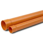 UPVC Pipe Class 3 Size 63 mm Thickness 2.3 mm Orange Brown Color