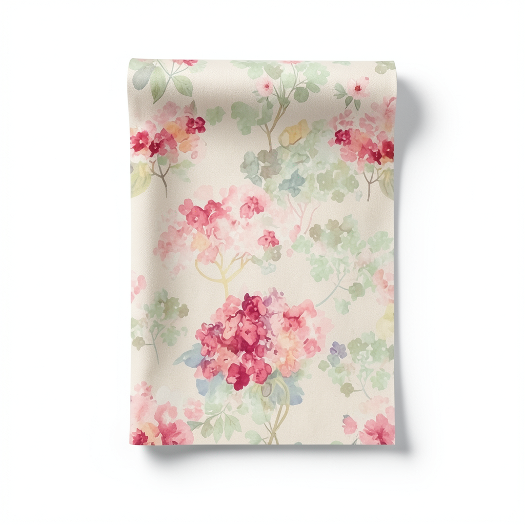 American Wallpaper Floral Design 10m x 0.53m Beige and Pink