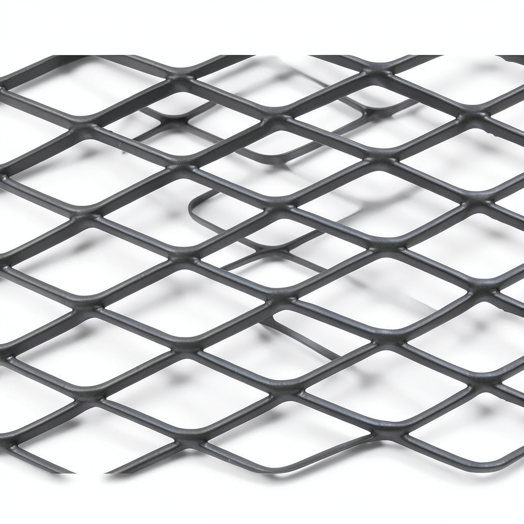 Hot Rolled Black Steel Expanded Metal Mesh Khaleeji 1.7 mm Thickness 2.44 m Width 7 m Length