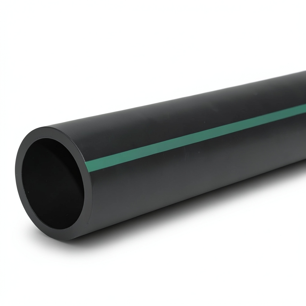 مواسير HDPE ضغط 6 بار PE 63 قطر خارجي 180 مم SDR 17.6 لون أسود