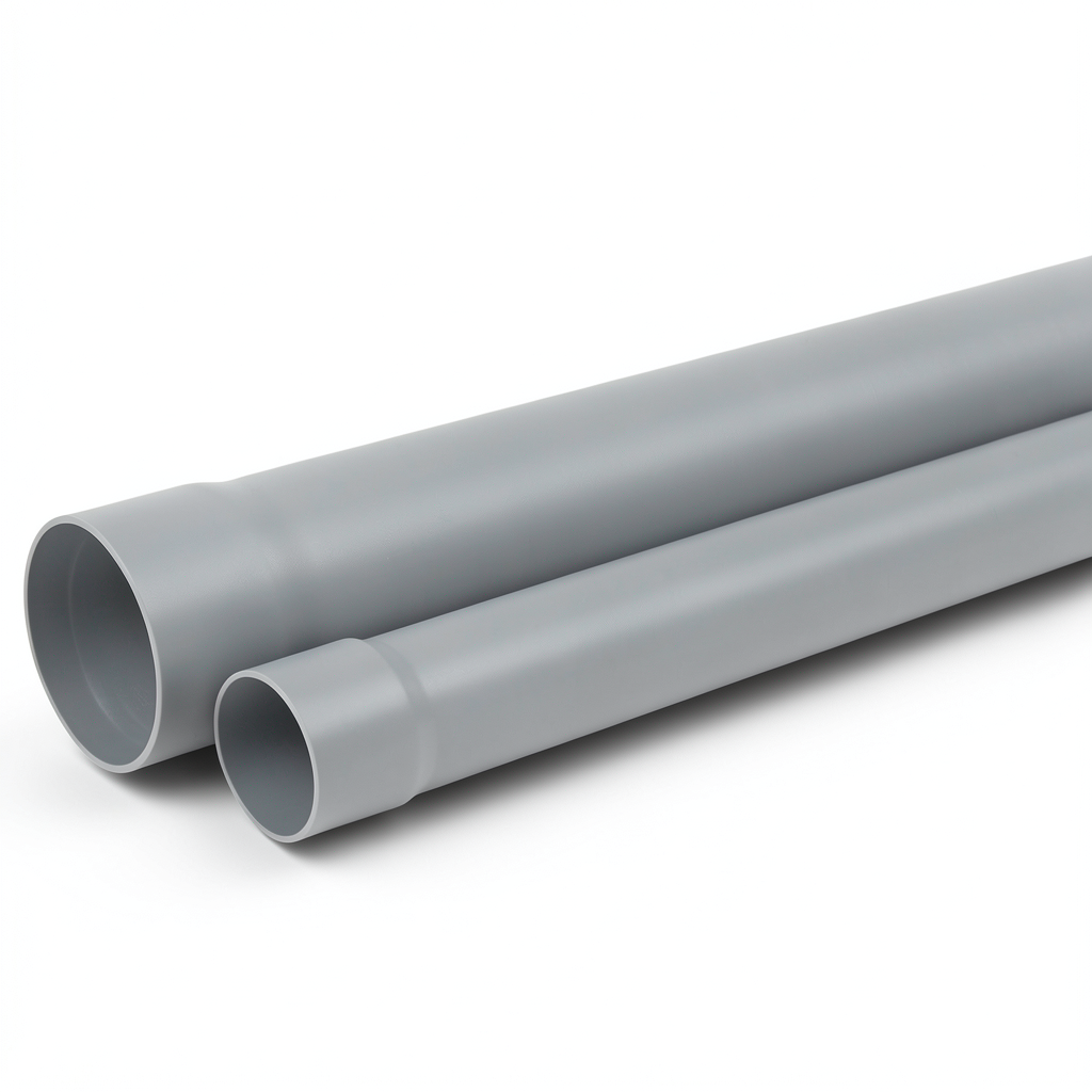 UPVC Plastic Pipe Class 3 PN 6 Bar Size 63 mm Thickness 2.3 mm Gray