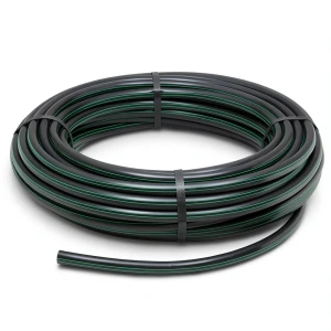 HDPE Plastic Coil Pipe Nominal Pressure 10 Bar PE63 OD 110 mm SDR 11 Black with Green Stripes