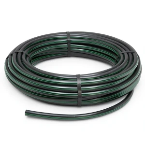 HDPE Plastic Coil Pipe PN 10 Bar PE 63 OD 125 mm SDR 11 Black with Green Stripes