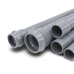 انابيب UPVC ضغط اسمي 12.5 بار قطر خارجي 125 مم سمك 6.0 مم لون رمادي