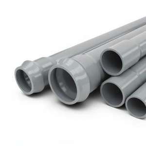 أنابيب UPVC ضغط 12.5 بار قطر خارجي 140 مم سمك 6.7 مم لون رمادي
