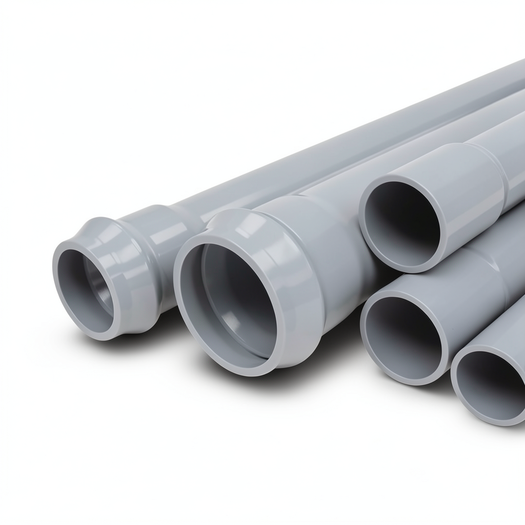 UPVC Pipes Nominal Pressure 12.5 Bar Outside Diameter 180 mm Thickness 8.6 mm Gray