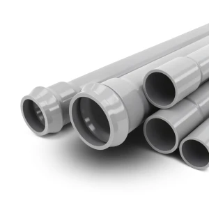 انابيب UPVC ضغط 12.5 بار قطر خارجي 500 مم سمك 23.9 مم لون رمادي