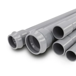 مواسير UPVC ضغط اسمي 16 بار قطر خارجي 110 مم سمك 6.6 مم لون رمادي
