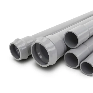 انابيب UPVC ضغط اسمي 12.5 بار قطر خارجي 125 مم سمك 6.0 مم لون رمادي