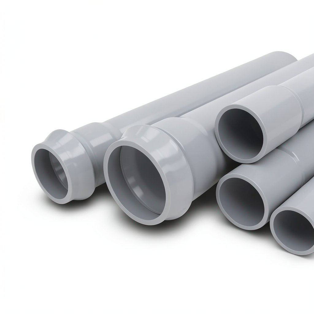 UPVC Pipes 16 Bar Pressure 125 mm OD 7.4 mm Thickness Gray