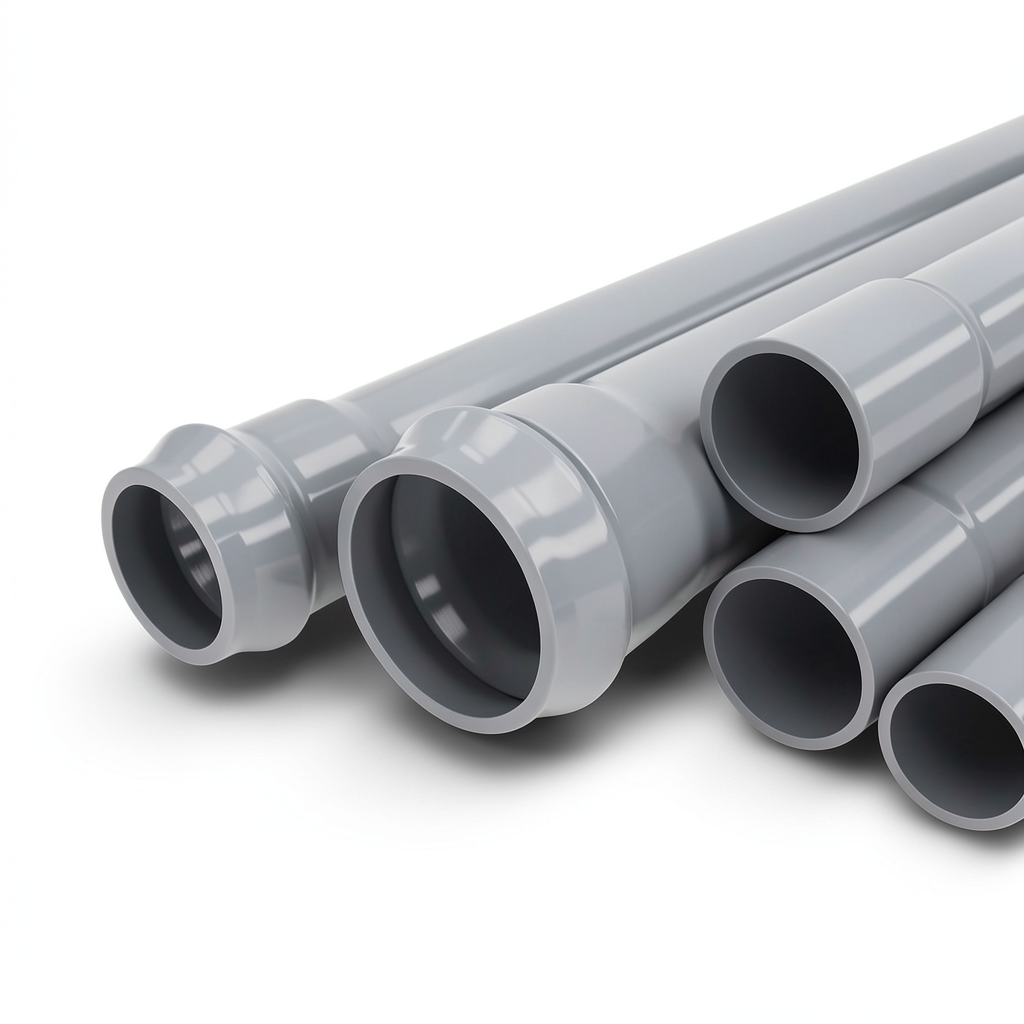 UPVC Pipes Nominal Pressure 16 Bar Outside Diameter 140 mm Thickness 8.3 mm Gray