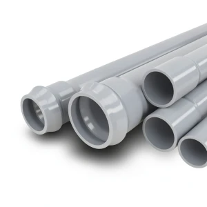 مواسير UPVC ضغط اسمي 12.5 بار قطر خارجي 160 مم سمك 7.7 مم لون رمادي
