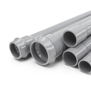 مواسير UPVC ضغط اسمي 12.5 بار قطر خارجي 250 مم سمك 11.9 مم لون رمادي