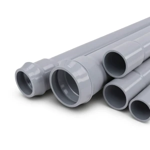 مواسير UPVC ضغط 12.5 بار قطر 630 مم سمك 30.0 مم لون رمادي