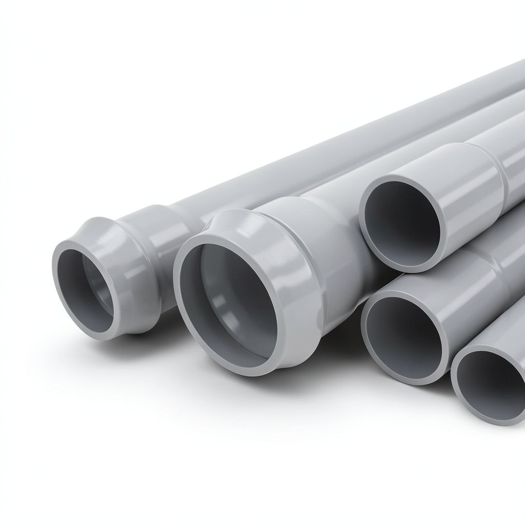 UPVC Pipes 16 Bar Pressure 160 mm Diameter 9.5 mm Thickness Gray