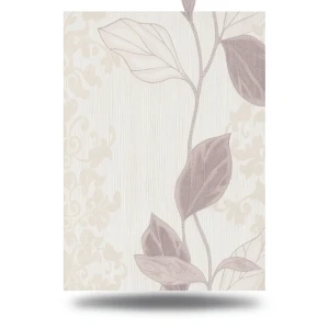 Leaf Patterned Wallpaper 10m x 1.06m Pale Beige, Model 5430