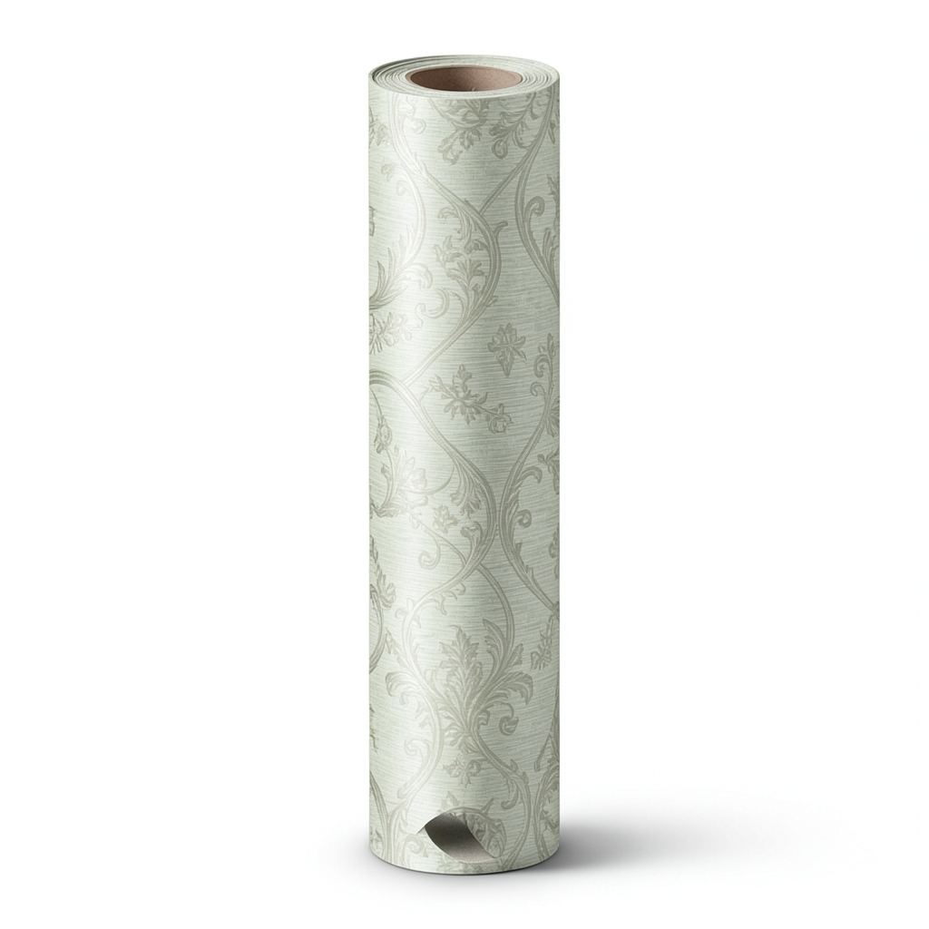 Italian Wallpaper Pattern Design 10m x 0.53m, Pale Green Color, Model 28885