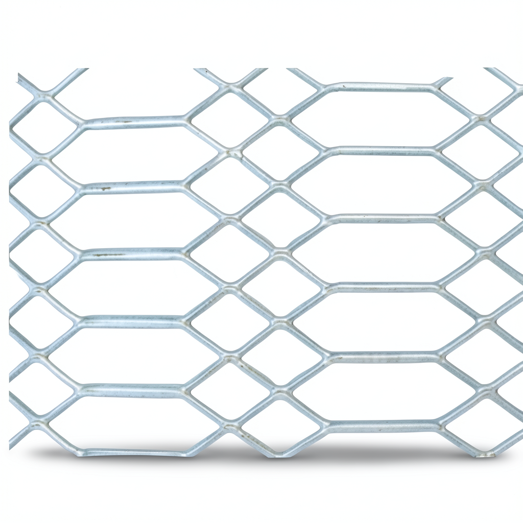 Hot Rolled Expanded Metal Mesh Jawhara Form Thickness 1.8 mm Width 2.44 M Length 2 M
