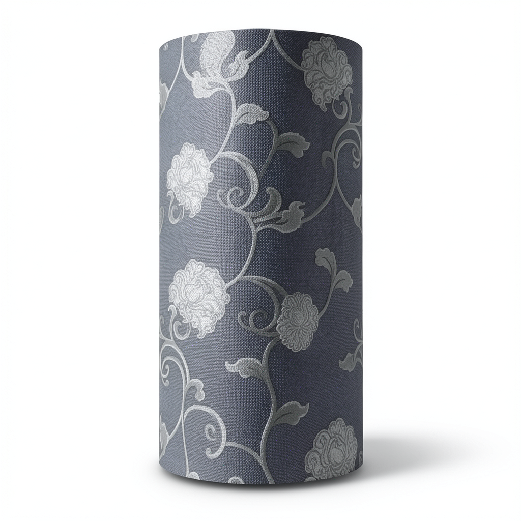 Italian Wallpaper Floral Design Dark Gray, Size 10mx0.73m, Model 41766
