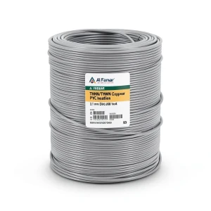كابل نحاسي THHN/THWN معزول بمركب PVC قطر 3.1 مم 600 فولت طول 300 قدم رمادي | شركة الفنار