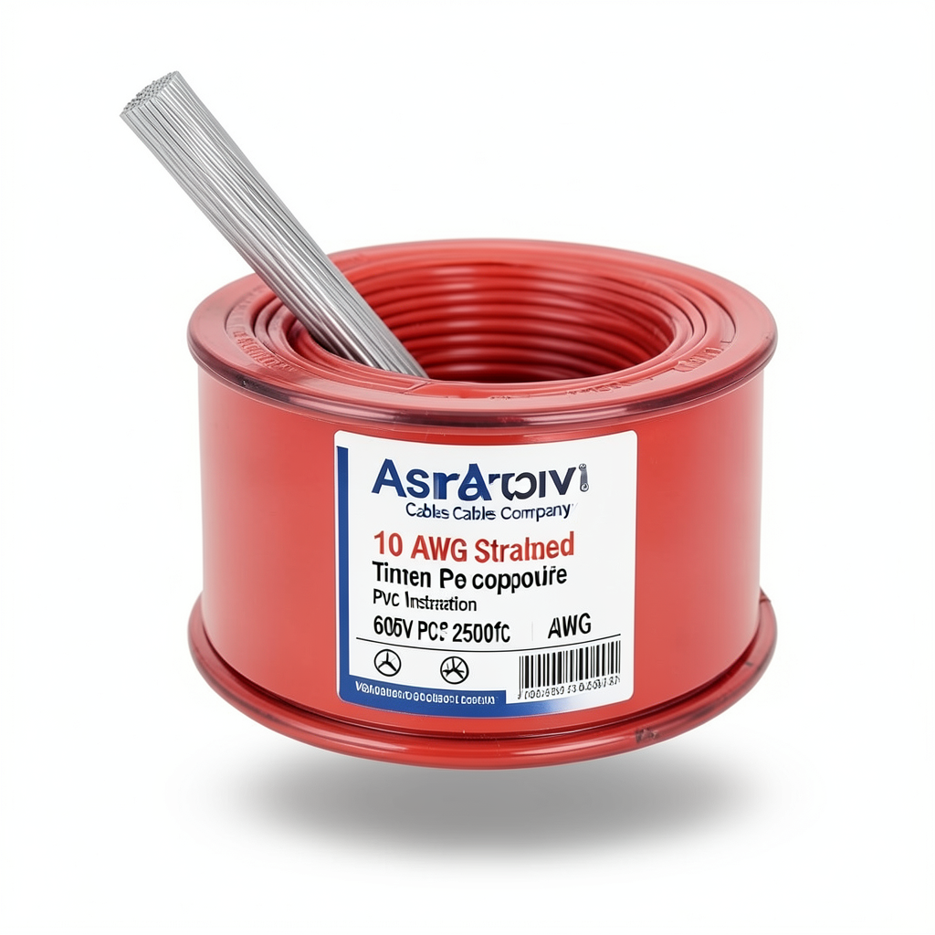 10 AWG Stranded Tinned Copper Wire PVC Insulation 105°C Red 600V 2500ft | Asharqiyah Cables Company for Industry