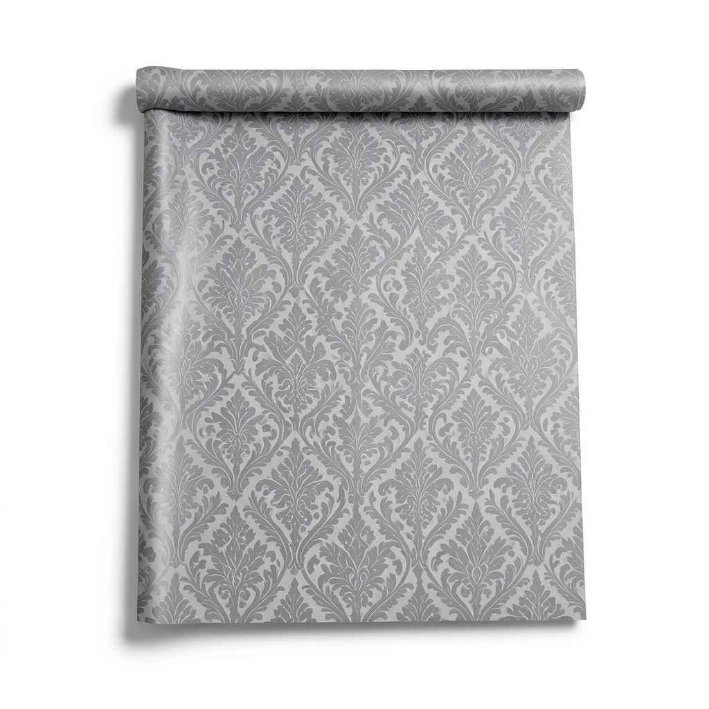 Italian Patterned Wallpaper 10 m x 1.06 m Gray, Model 5432
