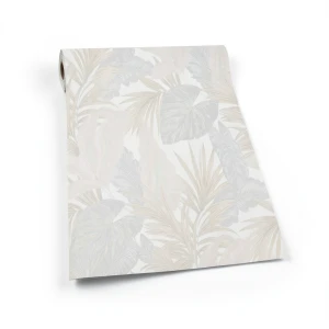 Leaf Patterned Wallpaper Pale Beige 10m x 1.06m, Model 5405