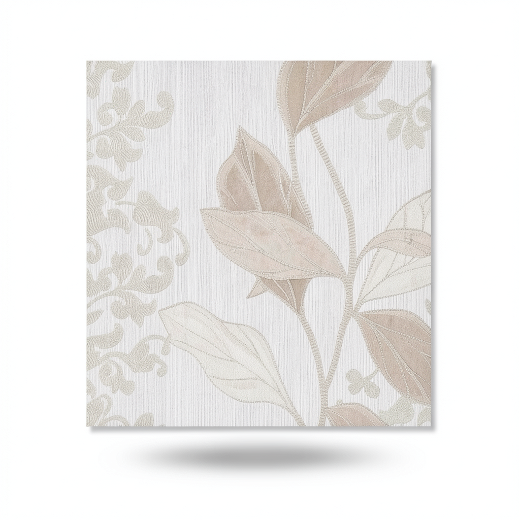 Leaf Patterned Wall Decoration 10m x 1.06m Beige, Model 5433