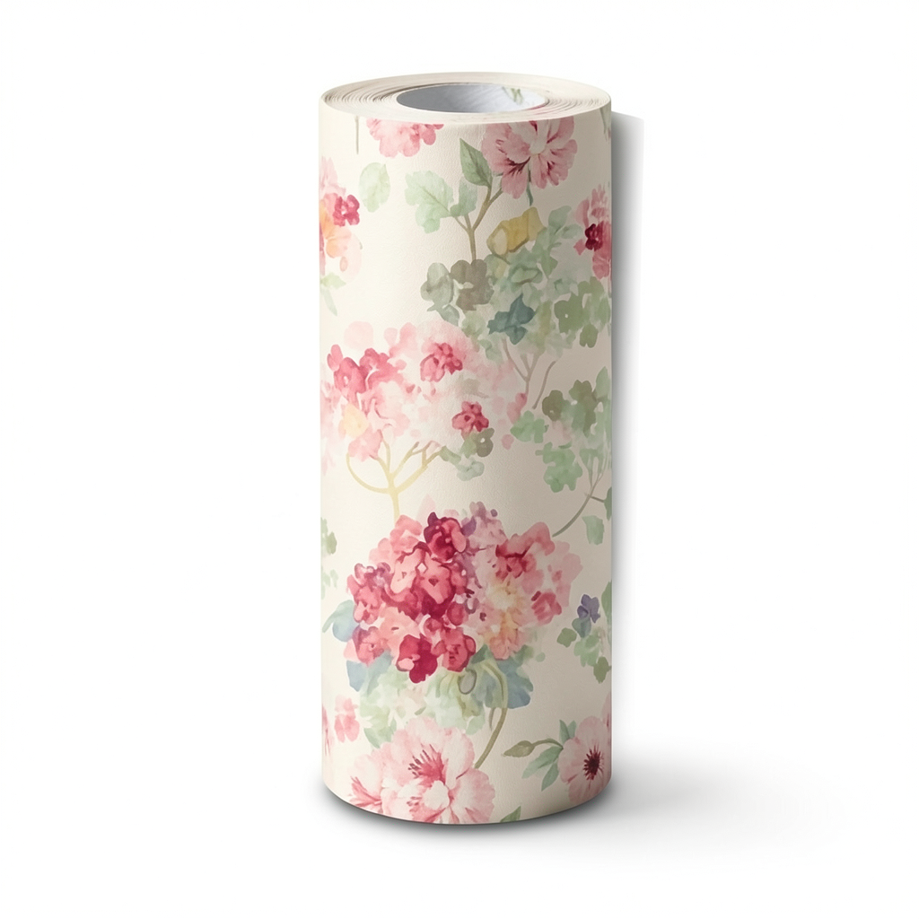 American Wallpaper Floral Design 10m x 0.53m Beige and Pink