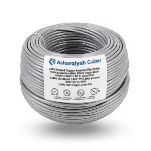 2 AWG Stranded Copper American Electric Wire PVC Insulation 105°C Gray 600V 500ft | Asharqiyah Cables Company for Industry