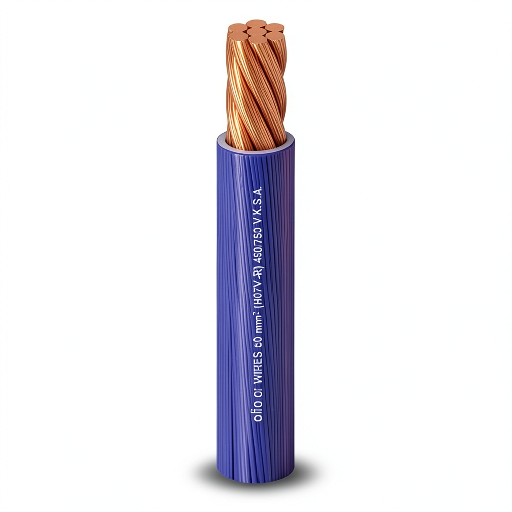 سلك كهرباء مجدول 50mm2 450/750V موصل نحاس معزول PVC مقاوم للحرارة طول 300ft | شركة الفنار
