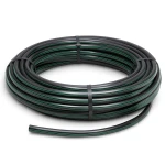 لفة أنابيب HDPE ضغط 15.9 بار PE 63 قطر خارجي 20 مم SDR 7.4 أسود مع خطوط خضراء