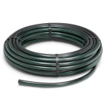 لفة أنابيب بلاستيك HDPE ضغط 15.9 بار PE63 قطر خارجي 90 مم SDR 7.4 أسود مع خطوط خضراء