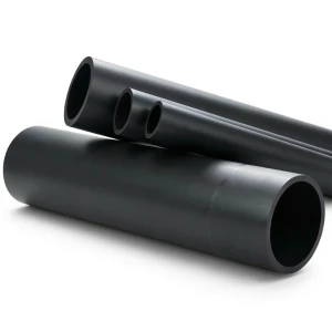 أنابيب HDPE ضغط اسمي 16 بار PE 80، قطر خارجي 160 مم SDR 9، لون أسود