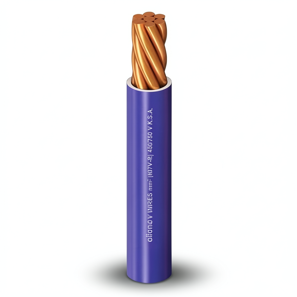 سلك كهرباء مجدول 50mm2 450/750V موصل نحاس معزول PVC مقاوم للحرارة طول 300ft | شركة الفنار
