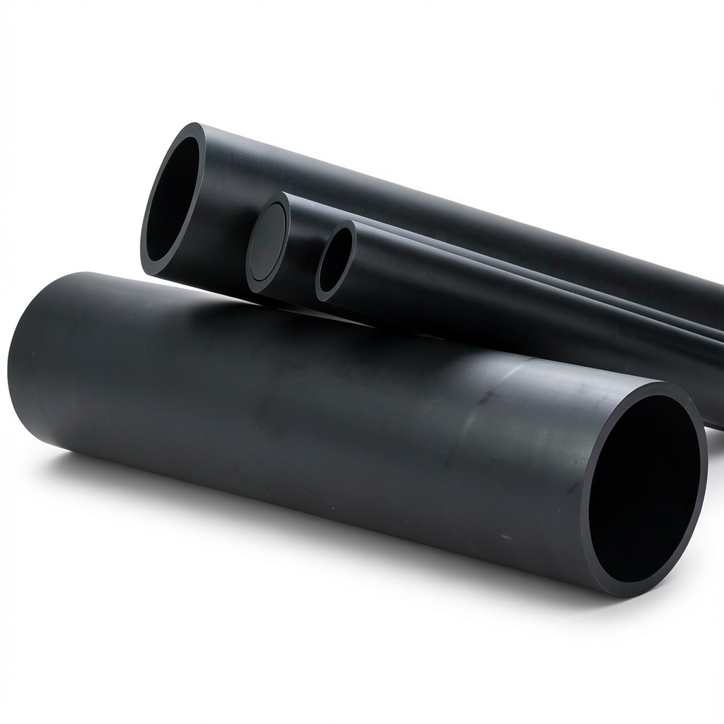 أنابيب بلاستيكية HDPE ضغط اسمي 4 بار PE 100 قطر خارجي 560 مم سمك 13.7 مم لون أسود