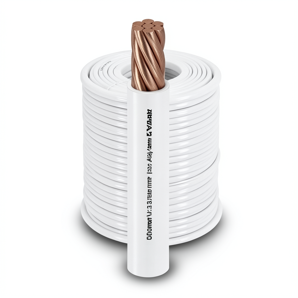 Electrical Stranded Wire Coil 500mm2 450/750V Copper Conductor 3.38mm Diameter PVC Insulation, White | Al Fanar