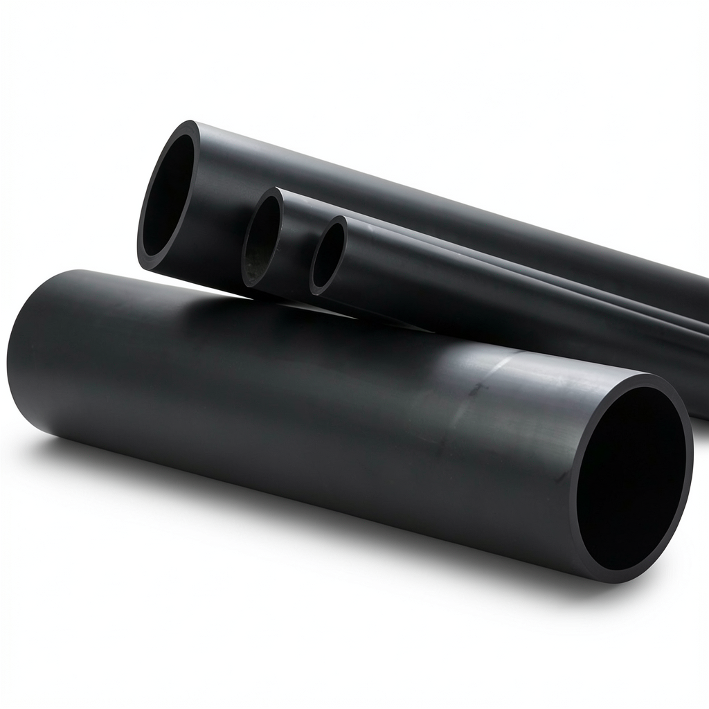 HDPE Pipe Pressure 16 Bar PE 80 Size 200 mm SDR 9 Black