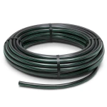 لفة أنابيب HDPE ضغط 15.9 بار PE 63 قطر خارجي 20 مم SDR 7.4 أسود مع خطوط خضراء