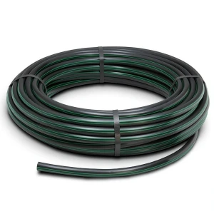 HDPE Plastic Coil Pipe Nominal Pressure 15.9 Bar PE63 OD 90 mm SDR 7.4 Black with Green Stripes