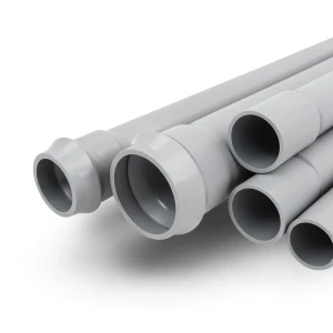 UPVC Pipes 16 Bar Pressure 200 mm OD 11.9 mm Thickness Gray