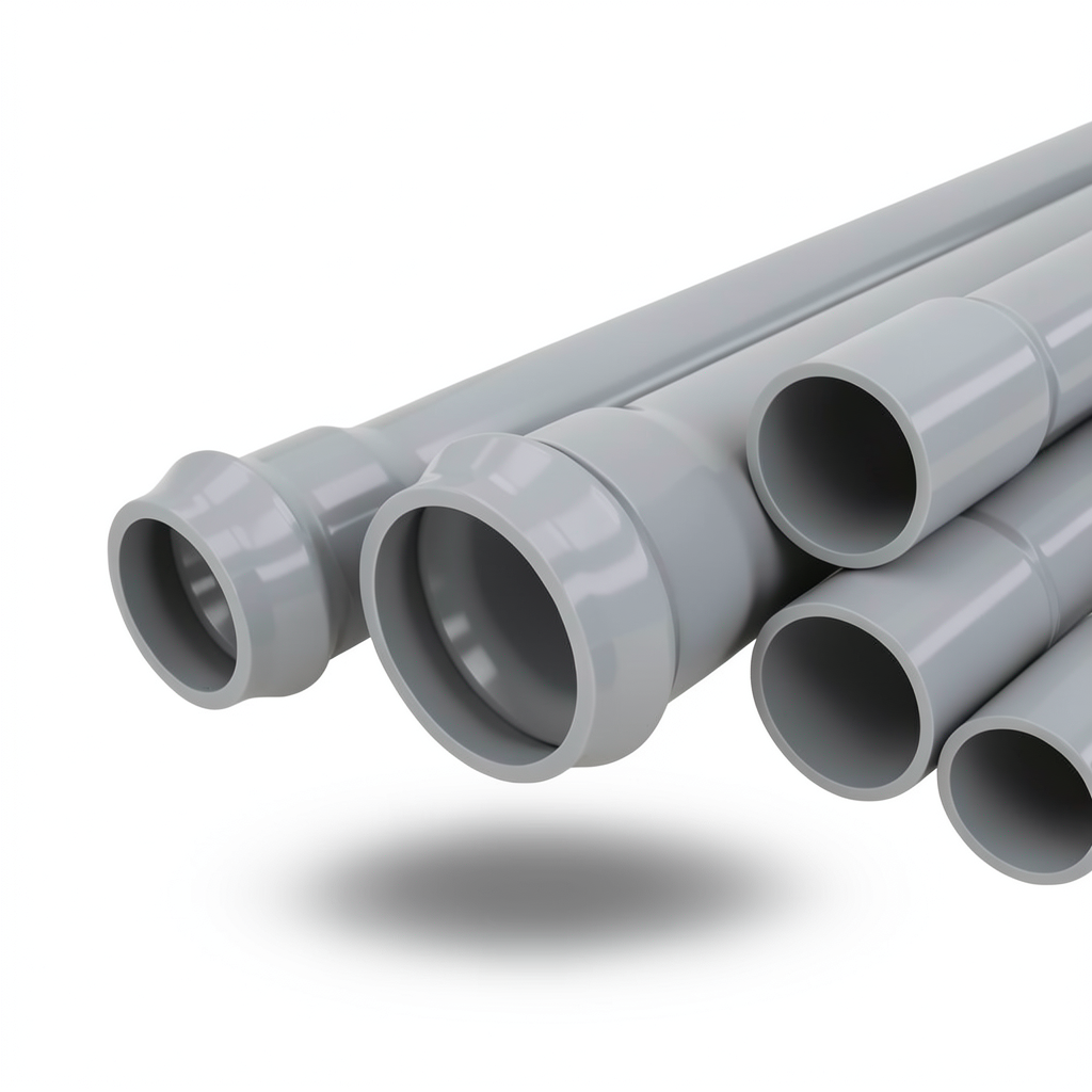 UPVC Pipes 16 Bar Pressure 400 mm Diameter 23.7 mm Thickness Gray