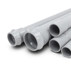 UPVC Pipes 16 Bar Pressure 200 mm OD 11.9 mm Thickness Gray
