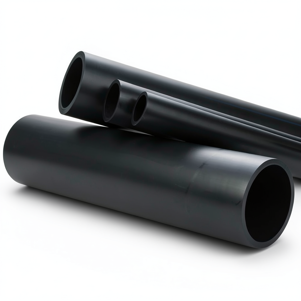 أنابيب HDPE ضغط 16 بار PE 80، قطر خارجي 225 مم SDR 9، سمك 25.2 مم لون أسود