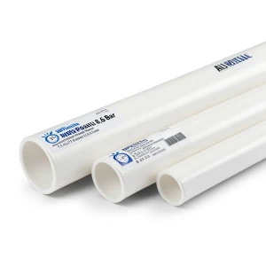 مواسير UPVC ضغط اسمي 8.6 بار مقاس ¼ 1 إنش سمك 52.1 مم لون أبيض | بلاستيك الوطنية
