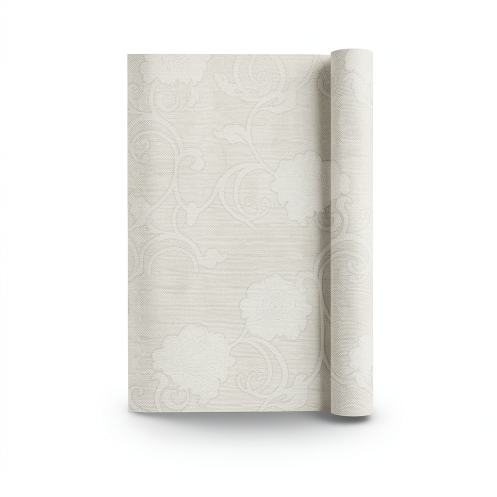 Italian Wallpaper Floral Design Pale Beige Color, Size 10mx0.73m, Model 41761