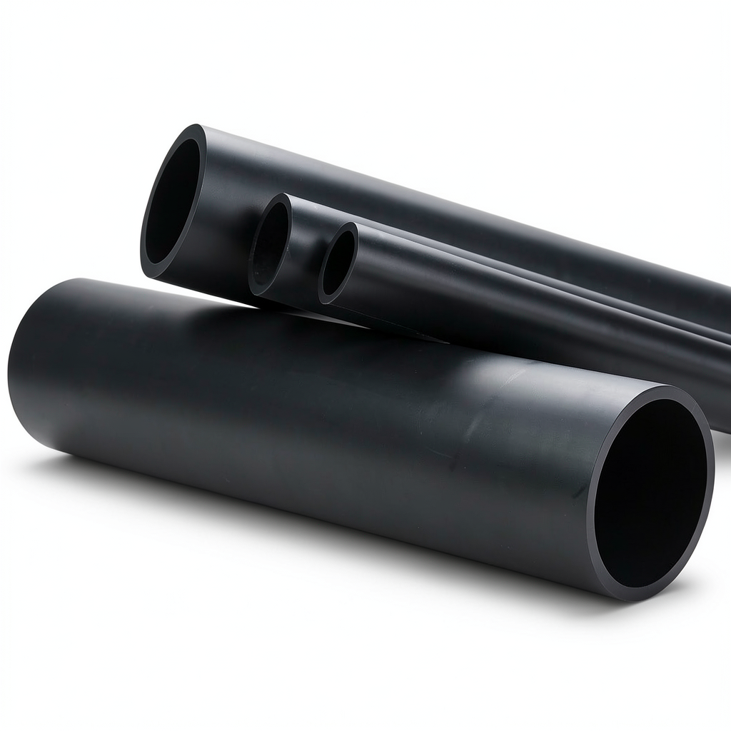 HDPE Plastic Pipe Pressure 16 Bar PE 80 Outer Diameter 250 mm SDR 9 Black