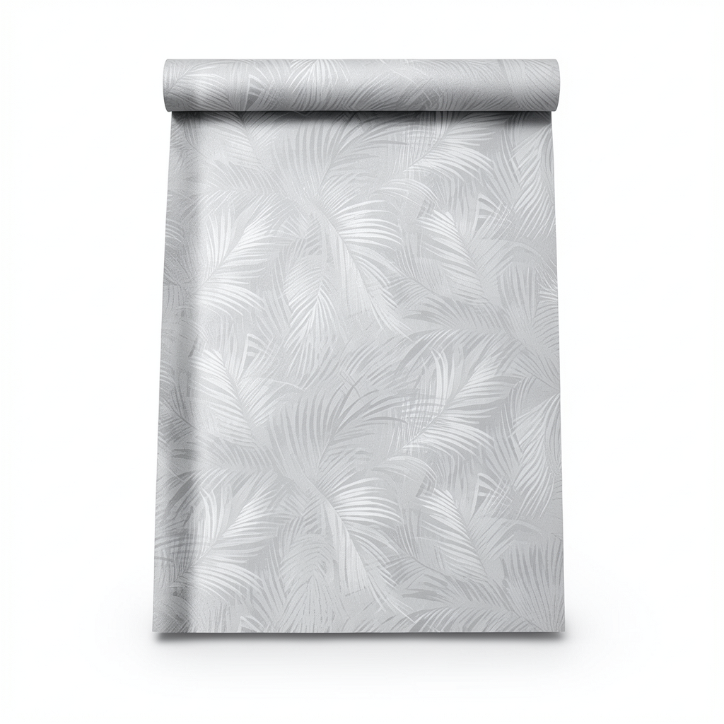 Wallpaper Leaves Design Size 1.005x53 cm Gray Color
