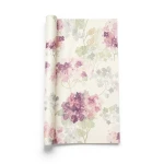 American Wallpaper Floral Design 10m x 0.53m Beige and Purple
